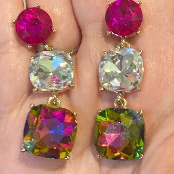 Elegant Multicolor Drop Earrings - Picture 6 of 8